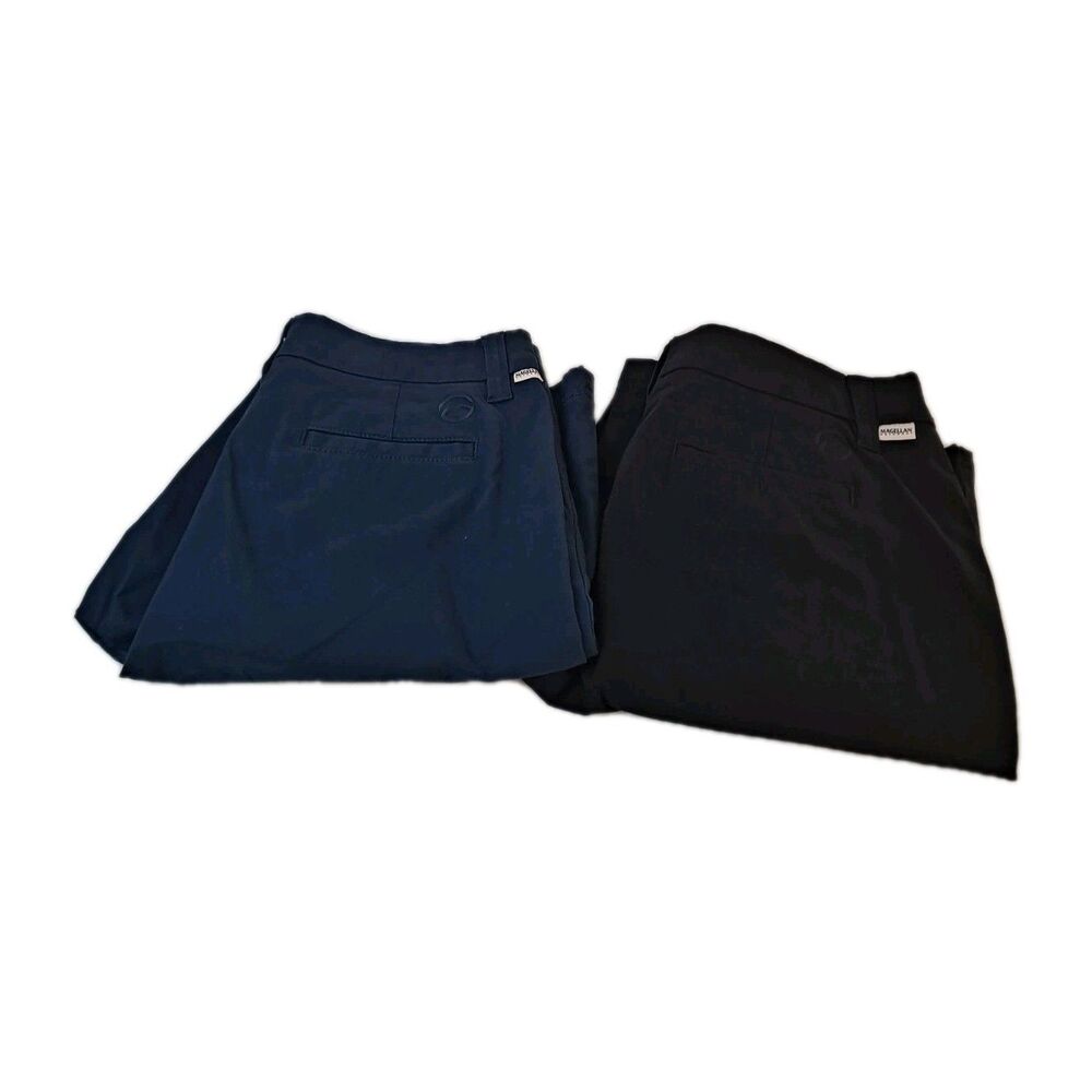 Magellan Outdoors Women's Sz 2 Happy Camper Bermuda Shorts Lot Of 2 Blue & Black